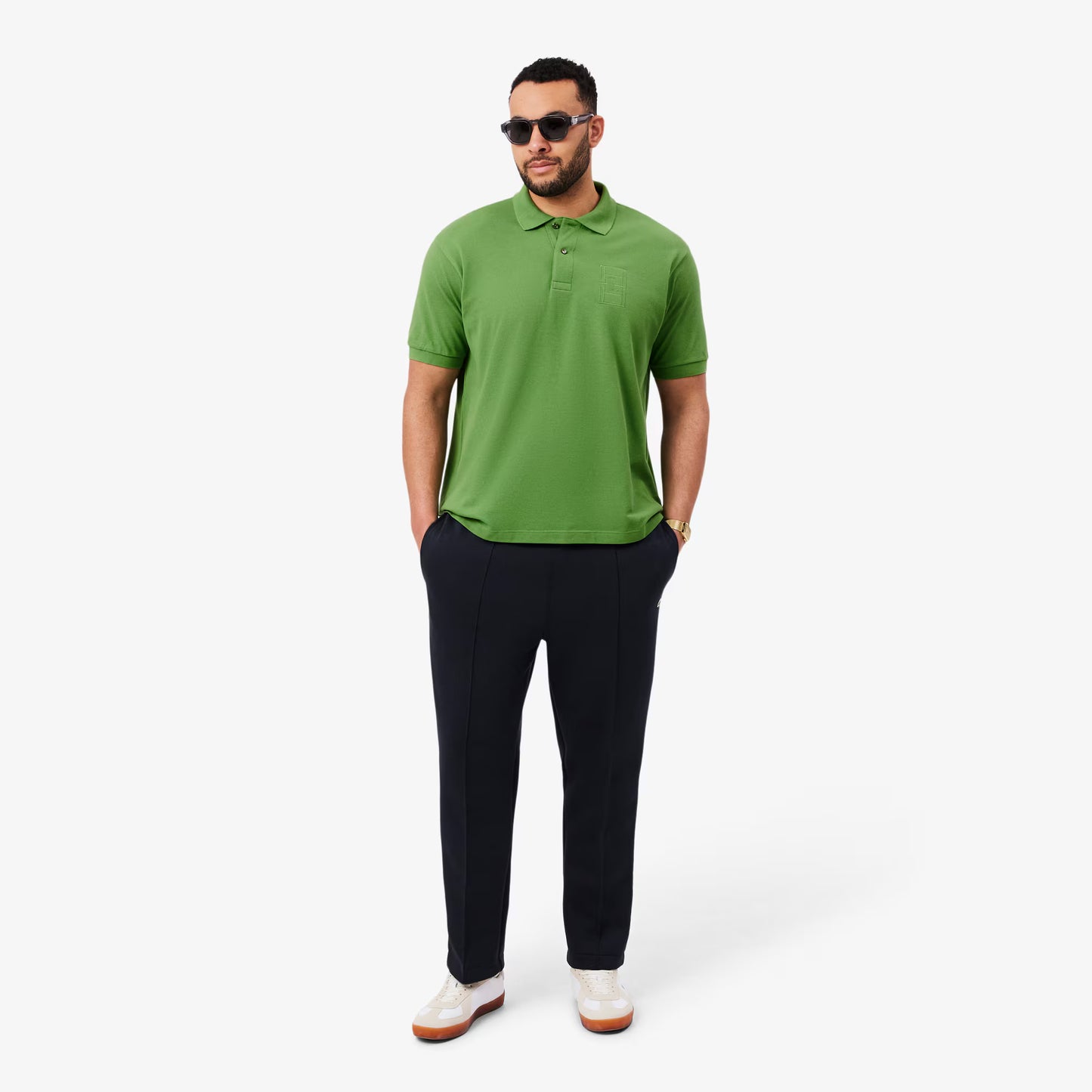 Classic Fit Embroidery Detail Petit Pique Polo Shirt