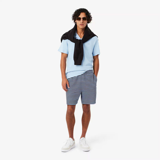 Shorts en coton rayé coupe droite