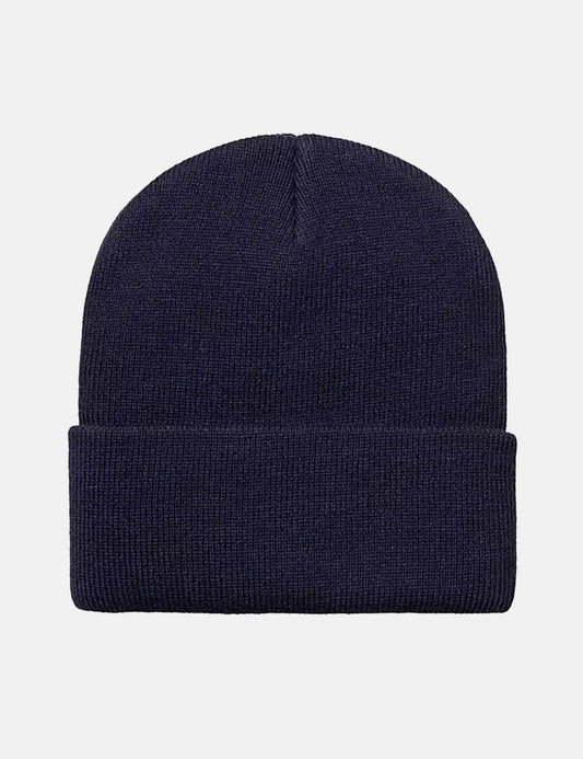 Kurze Beanie Mütze – Cassisblau