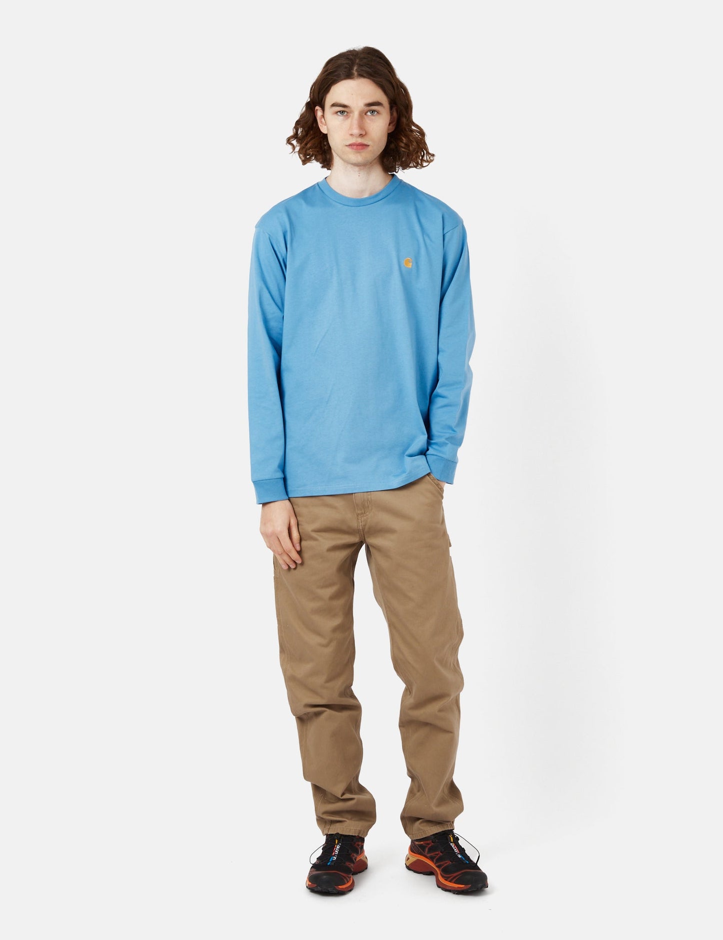Langarm-T-Shirt Chase (Loose) – Piscine Blue