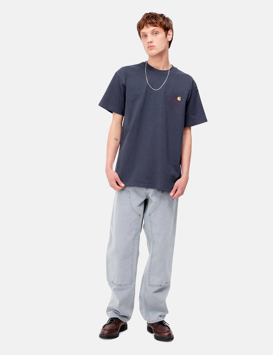 American Script T-Shirt - Enzianblau