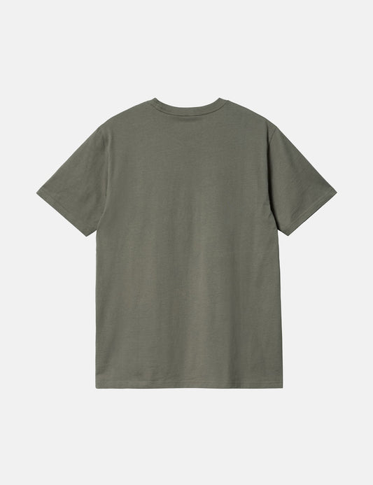 T-shirt à poche (Coupe classique) - Vert fumée