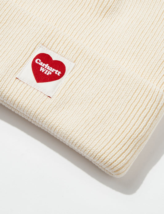 Herz-Beanie-Mütze – Natur