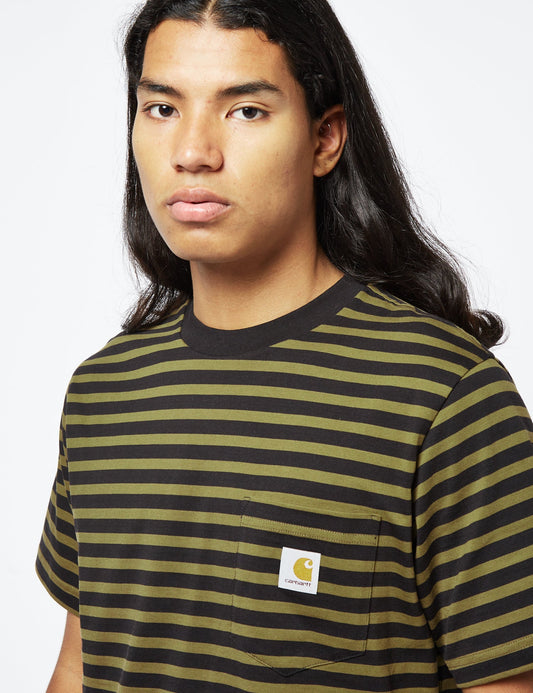 Seidler Pocket T-Shirt (Seidler Stripe) – Highland Green/Black