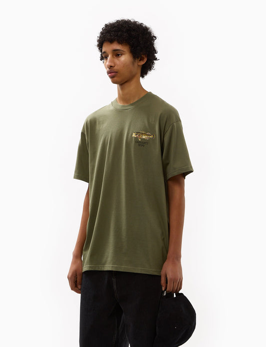 Fisch-T-Shirt (locker sitzend) – Dollargrün