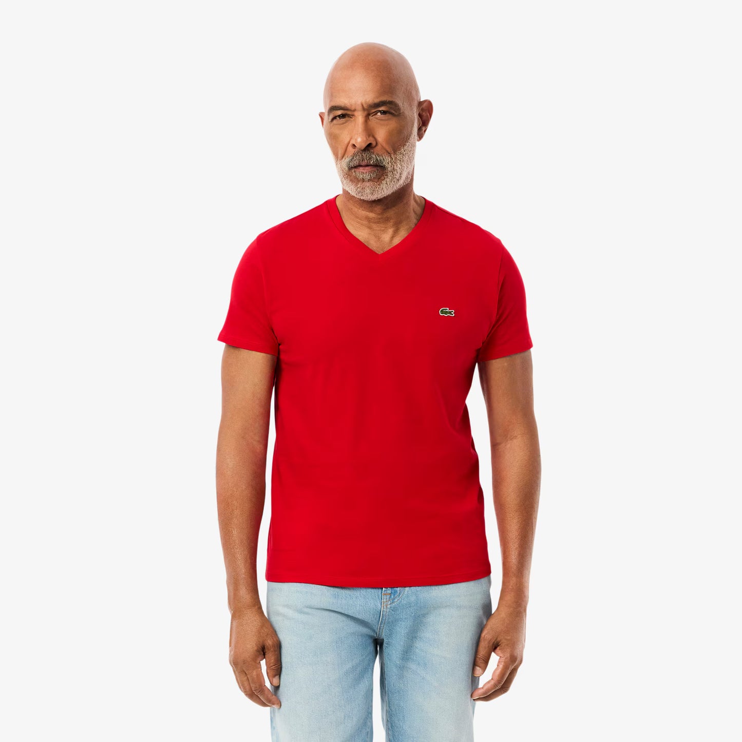 Leichtes Pima Baumwoll-V-Neck T-Shirt