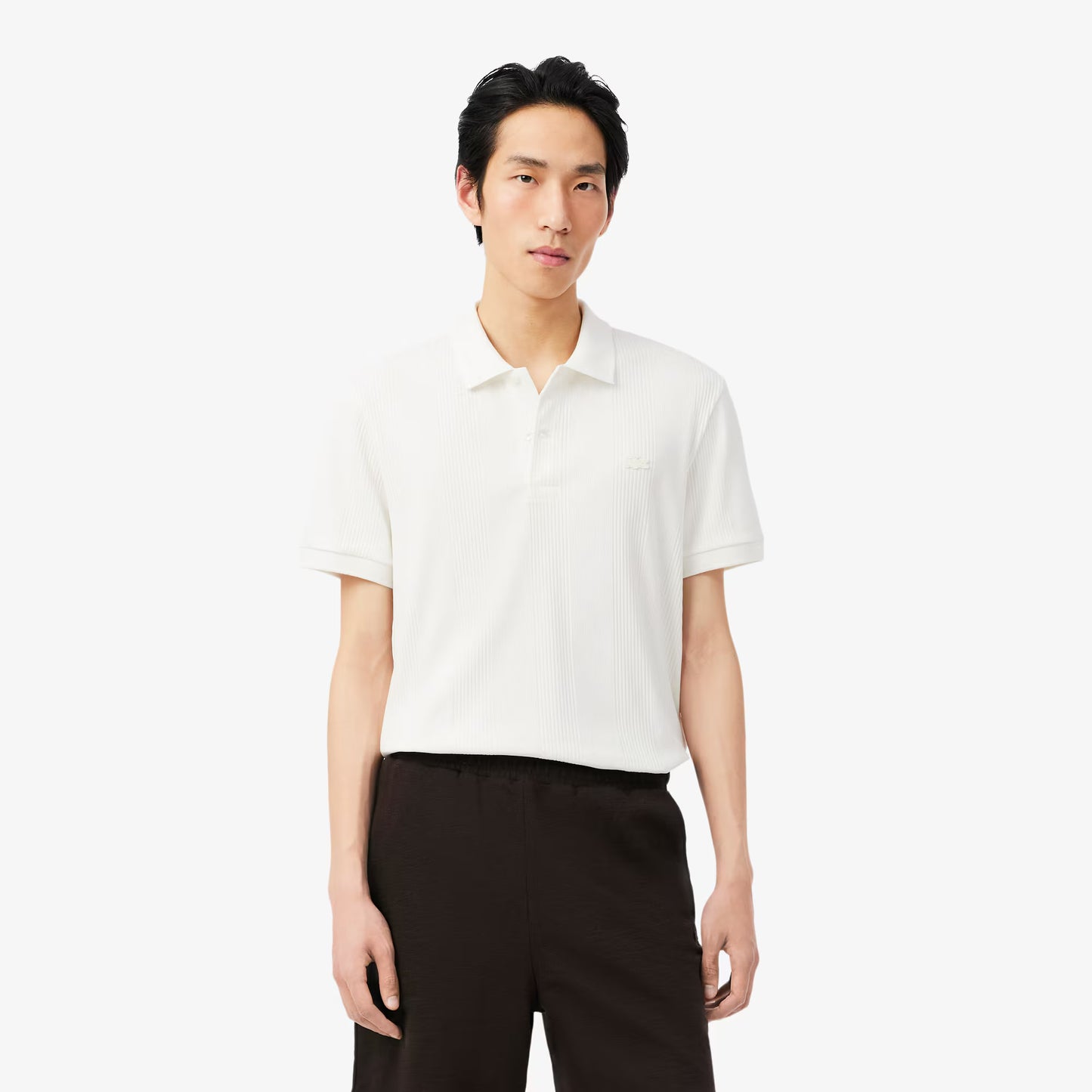 Regular Fit Ribbed Knit Polo Shirt