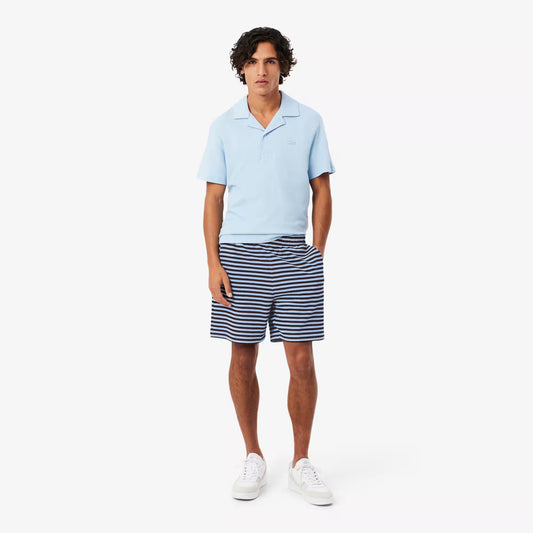 Shorts en coton rayé coupe droite