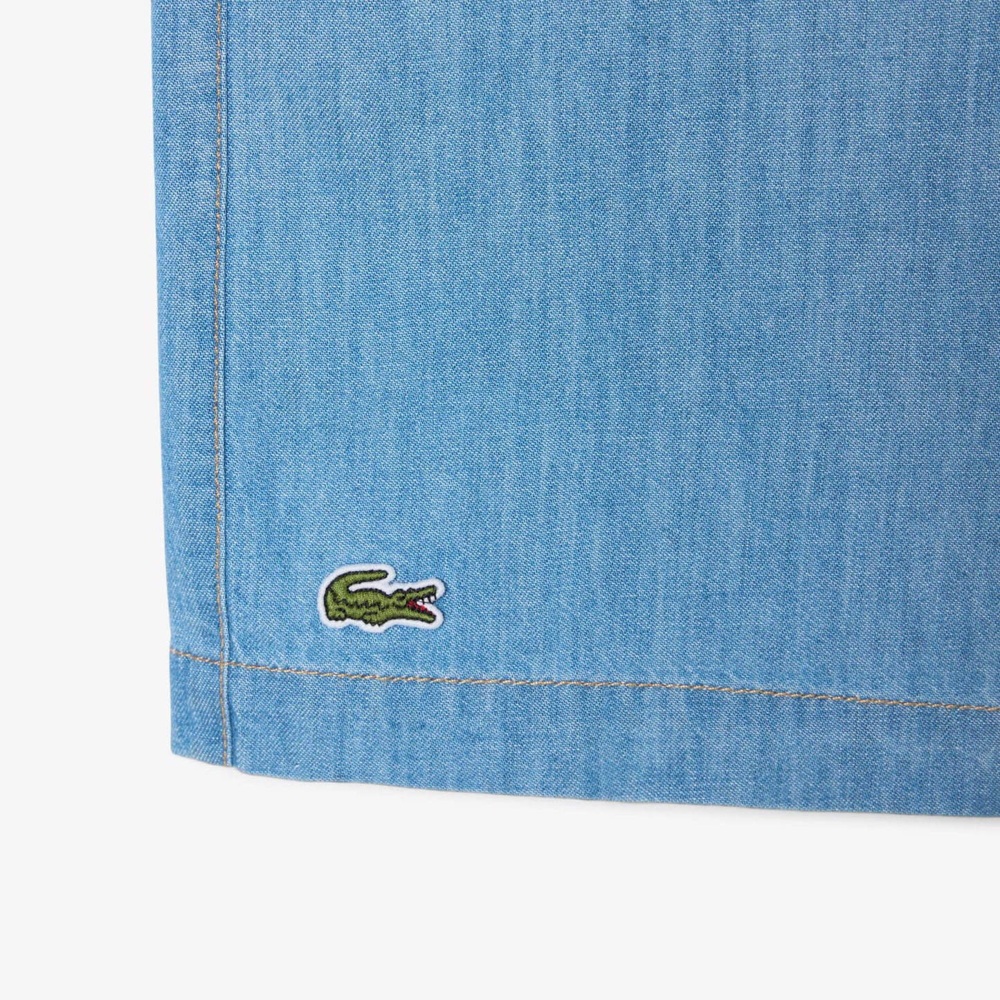 Relaxed Fit Open Neck Denim Shirt