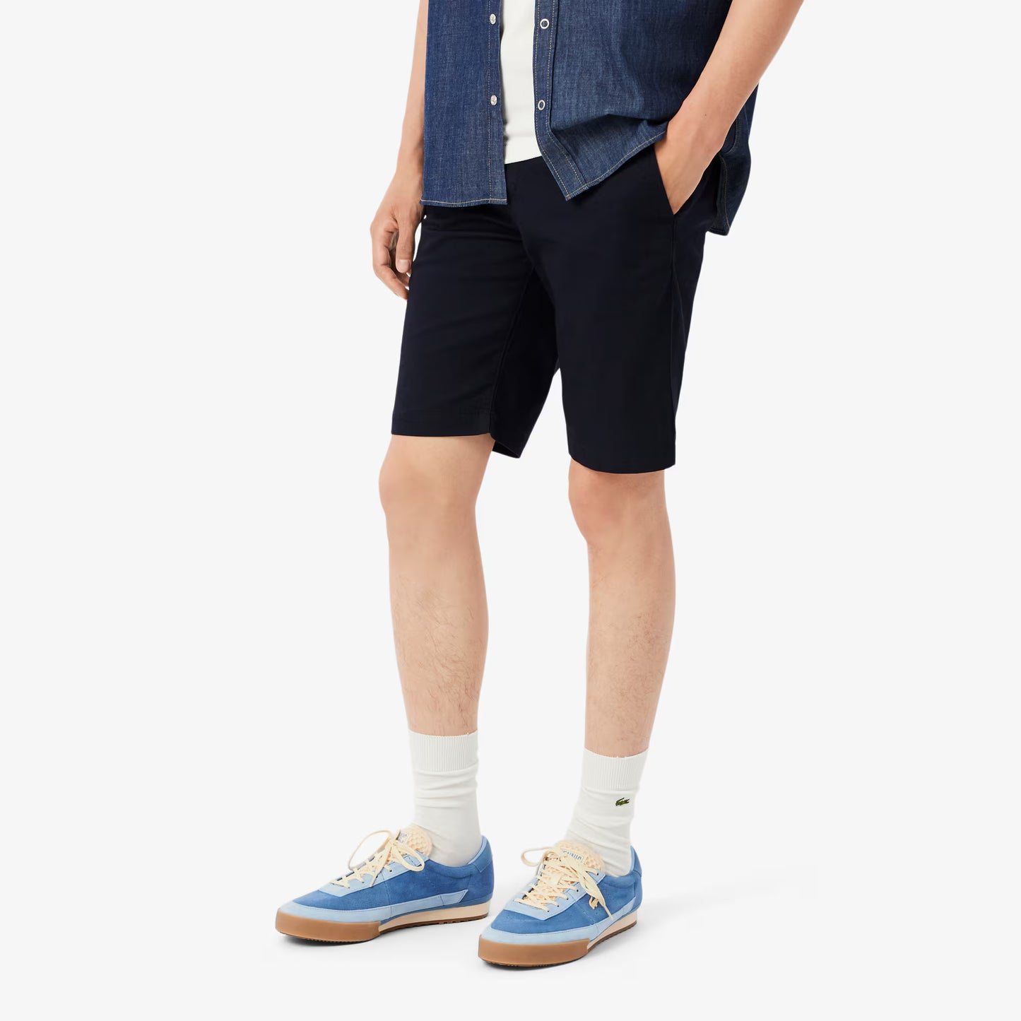 Schmal geschnittene Stretch-Chino-Shorts aus Baumwolle