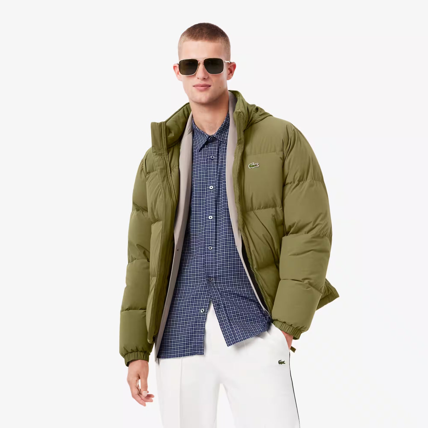 Water-Repellent Hooded Down Jacket