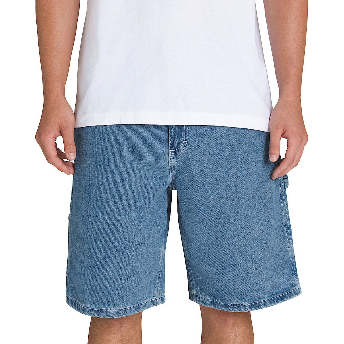 Loose-Denim-Shorts Drill Chore