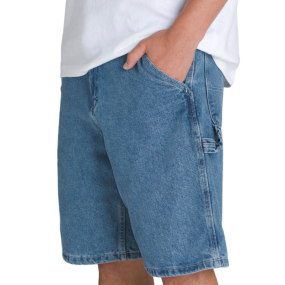Loose-Denim-Shorts Drill Chore