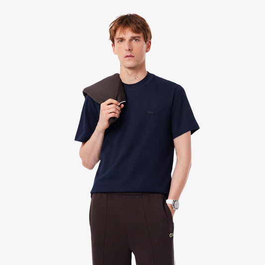 Ribbed Neck Petit Pique T-shirt