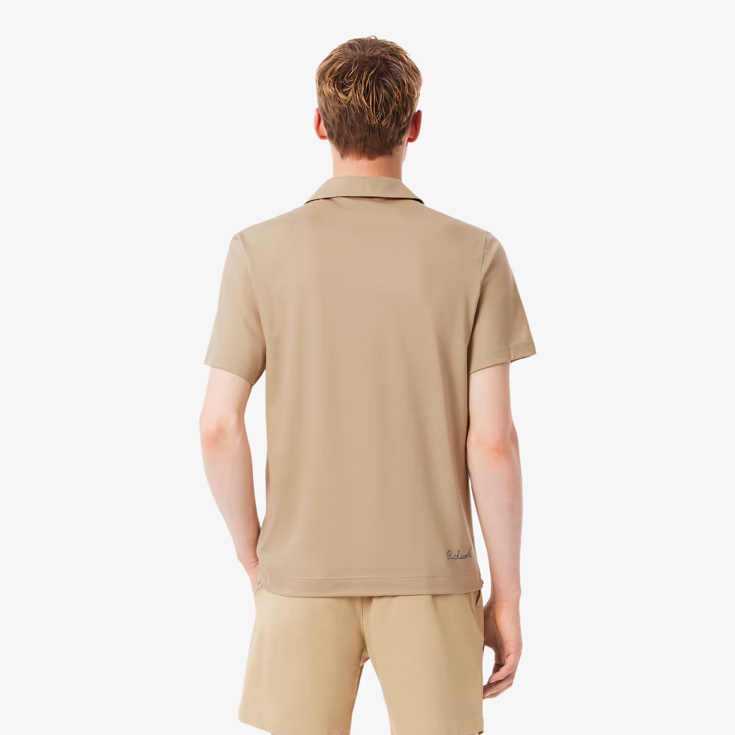 Paris Poloshirt mit offener Kragenform, bestickt, klassischer Schnitt