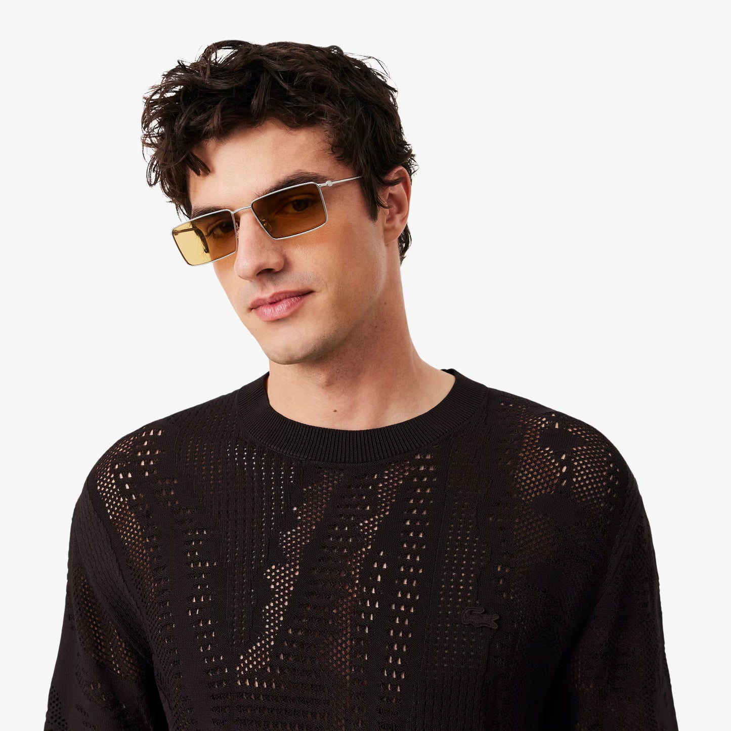 Locker geschnittener, kurzärmeliger Pullover mit Print
