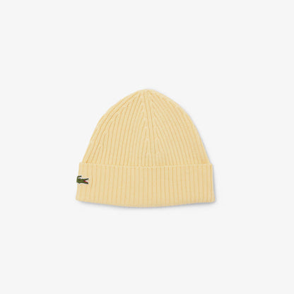 Rib Knit Brushed Wool Beanie