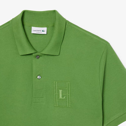 Classic Fit Embroidery Detail Petit Pique Polo Shirt