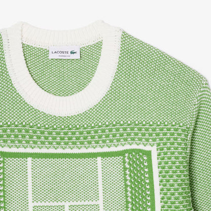 Tennis Court Graphic Jacquard Sweater