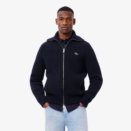 Wool High Neck Zipped Sweater