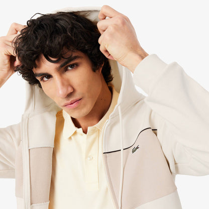 Colour-Block Zipped Hoodie