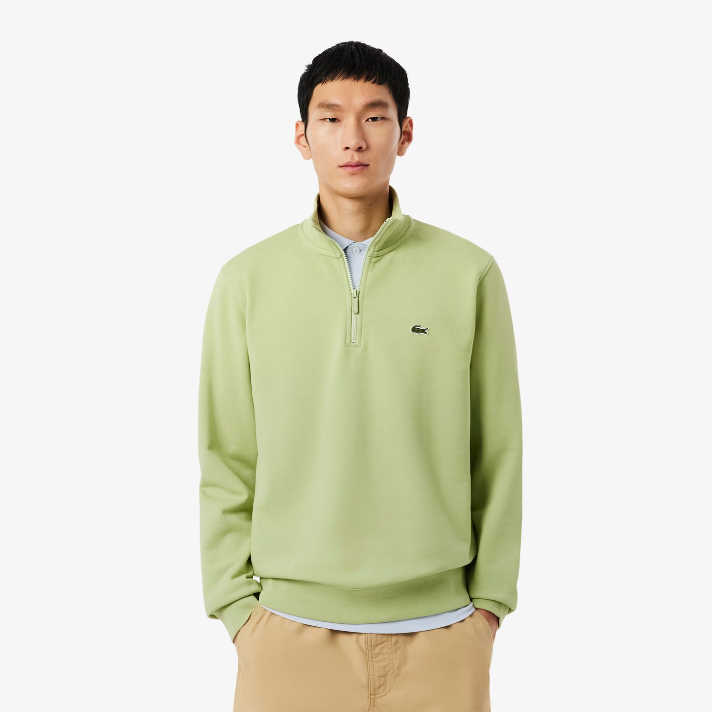 High Neck Zipped Fleece Sweatshirt