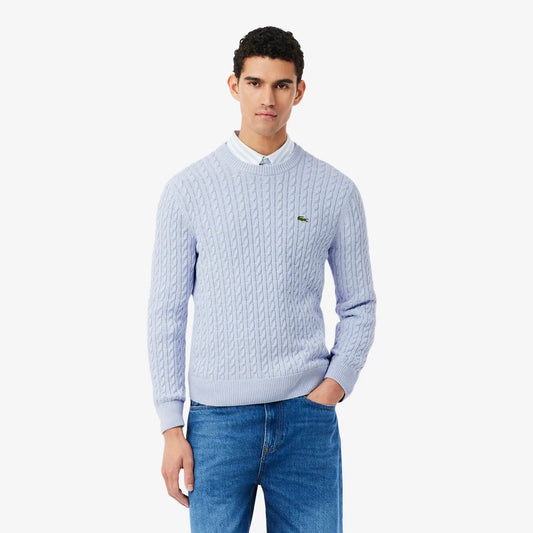 Zopfmusterpullover aus Baumwolle