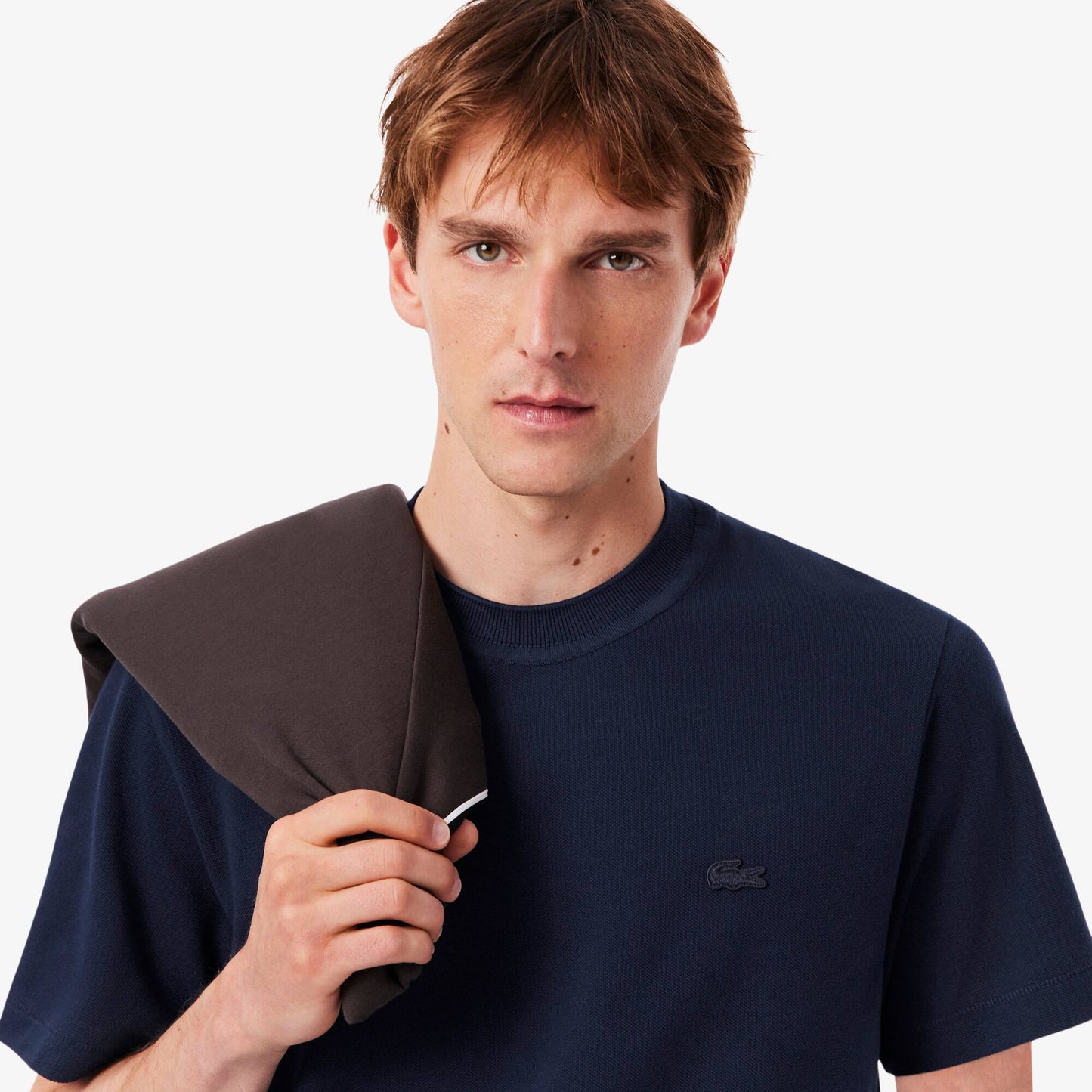 Ribbed Neck Petit Pique T-shirt