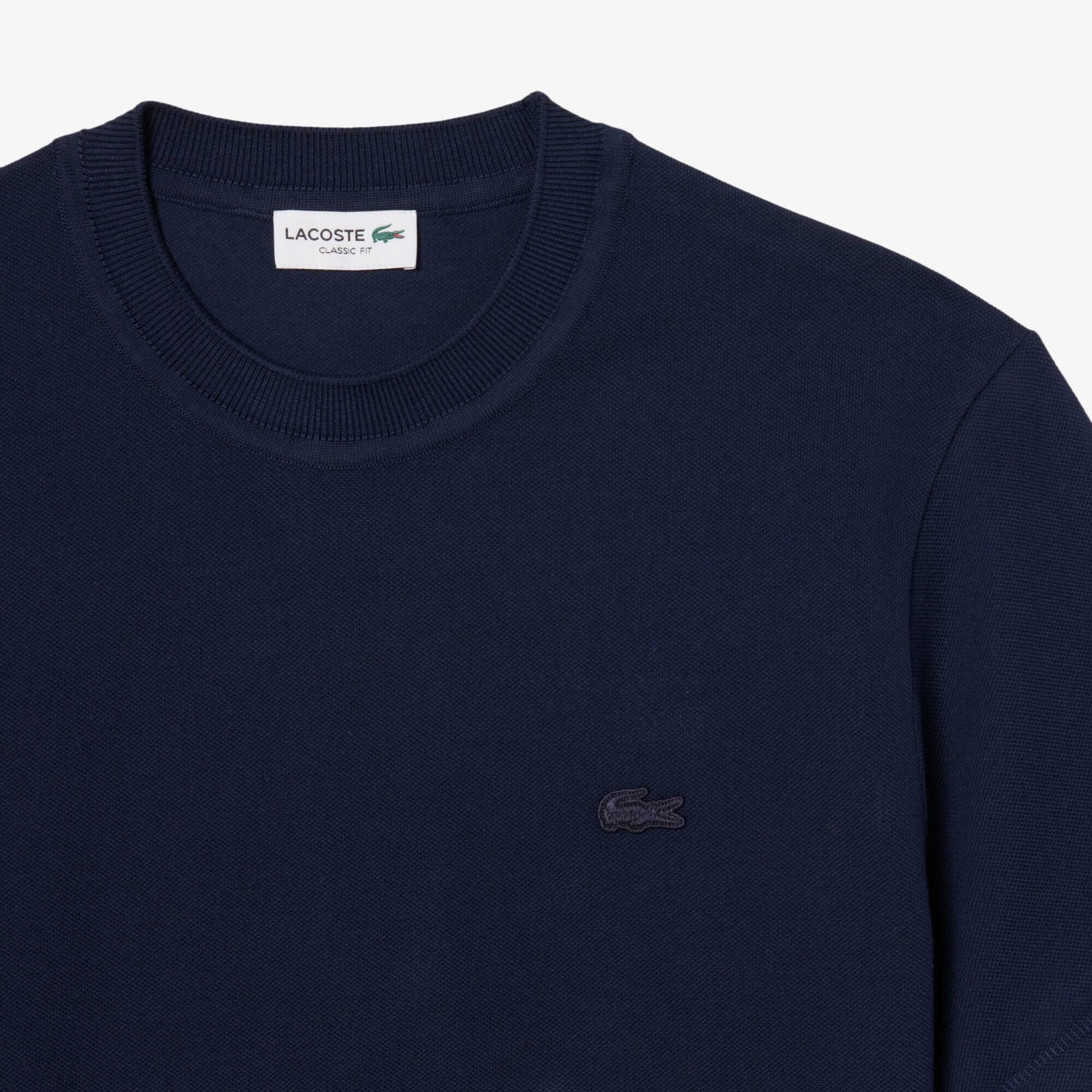 Ribbed Neck Petit Pique T-shirt