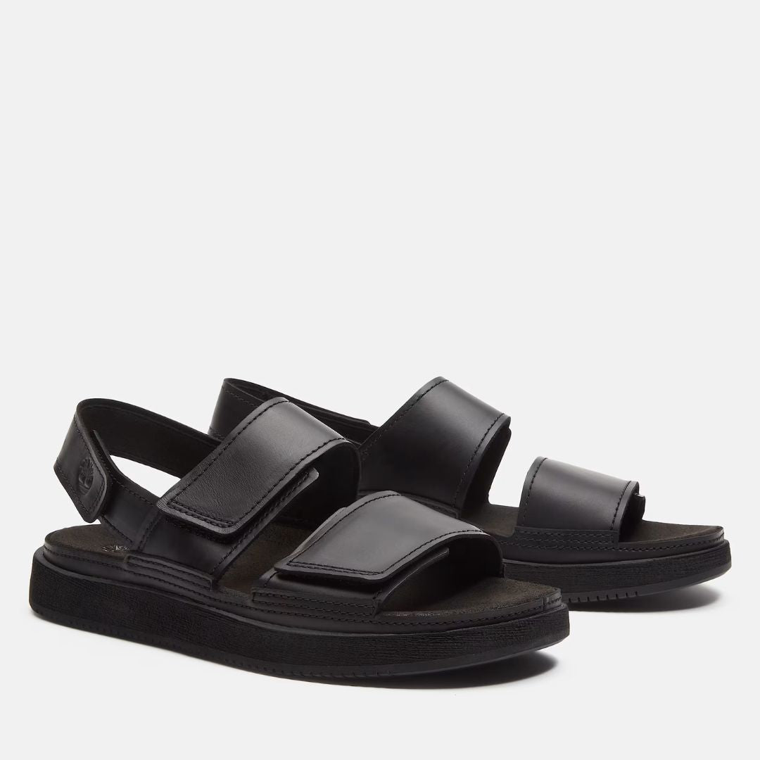 Casco Cove Sandal with Heel Strap Black Full-Grain Leather