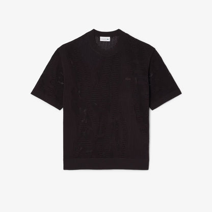 Locker geschnittener, kurzärmeliger Pullover mit Print