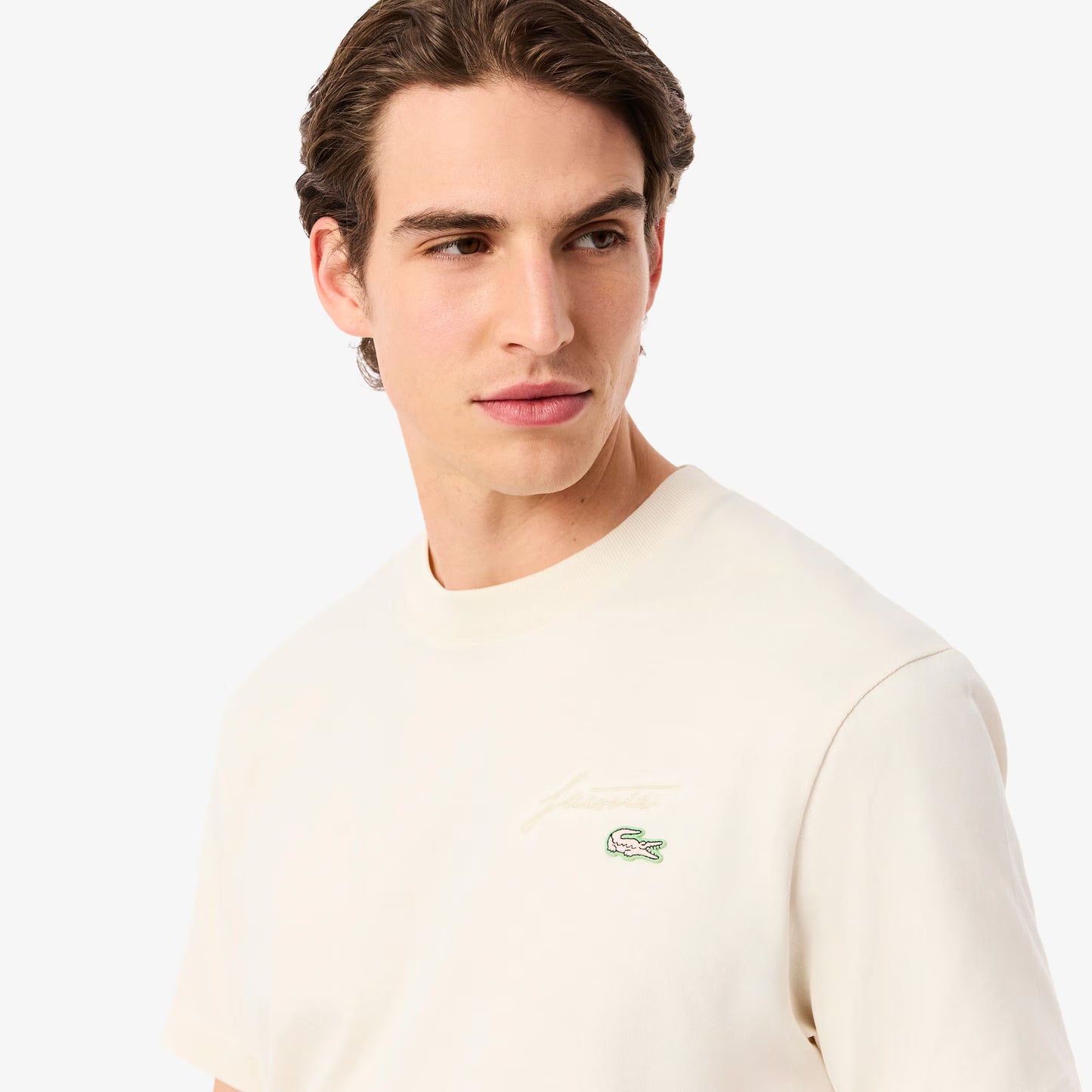 T-Shirt aus schwerem Jersey mit gestickter Signatur