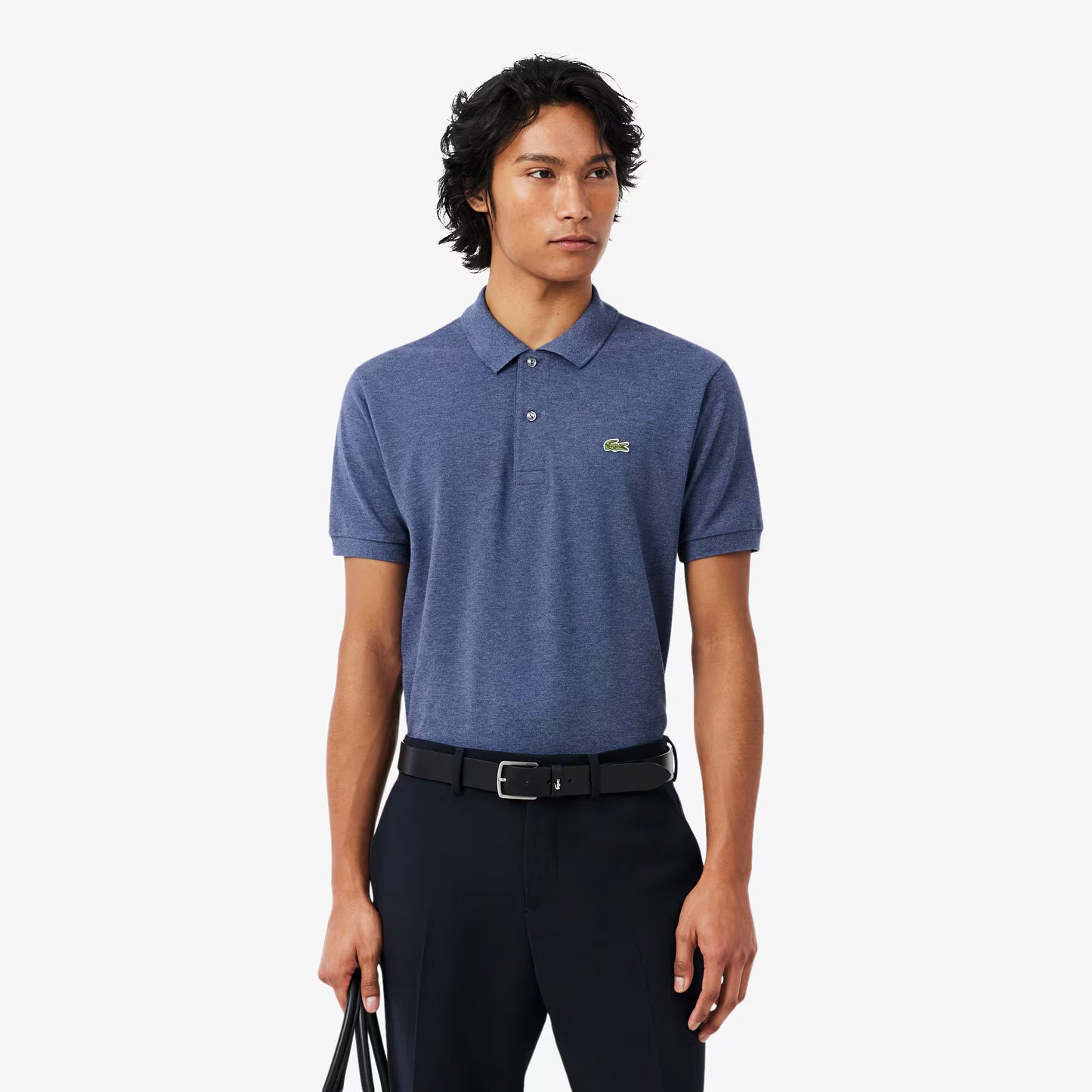 Klassisches Poloshirt L.12.12 aus meliertem Piqué