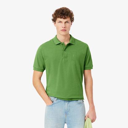 Classic Fit Embroidery Detail Petit Pique Polo Shirt