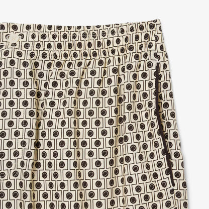 Relaxed Fit Printed Cotton Blend Shorts
