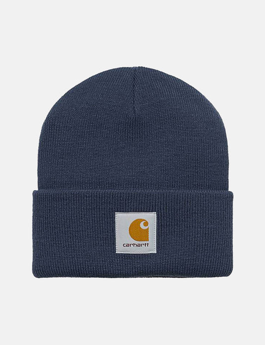 Kurze Uhr Beanie-Mütze - Enzianblau