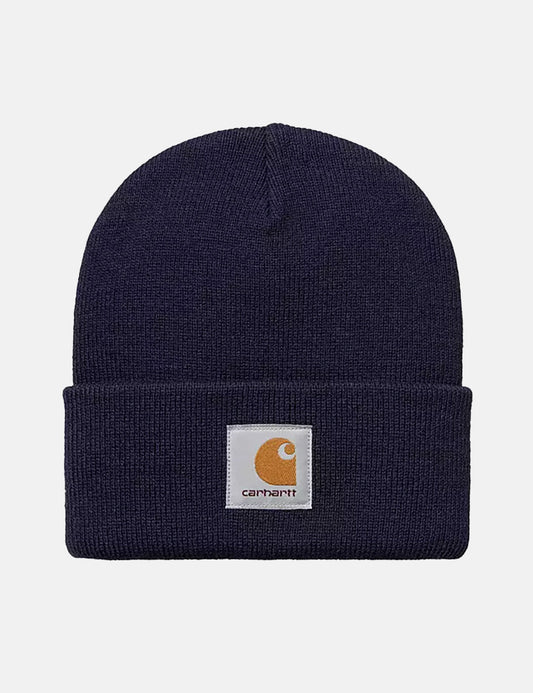 Kurze Beanie Mütze – Cassisblau