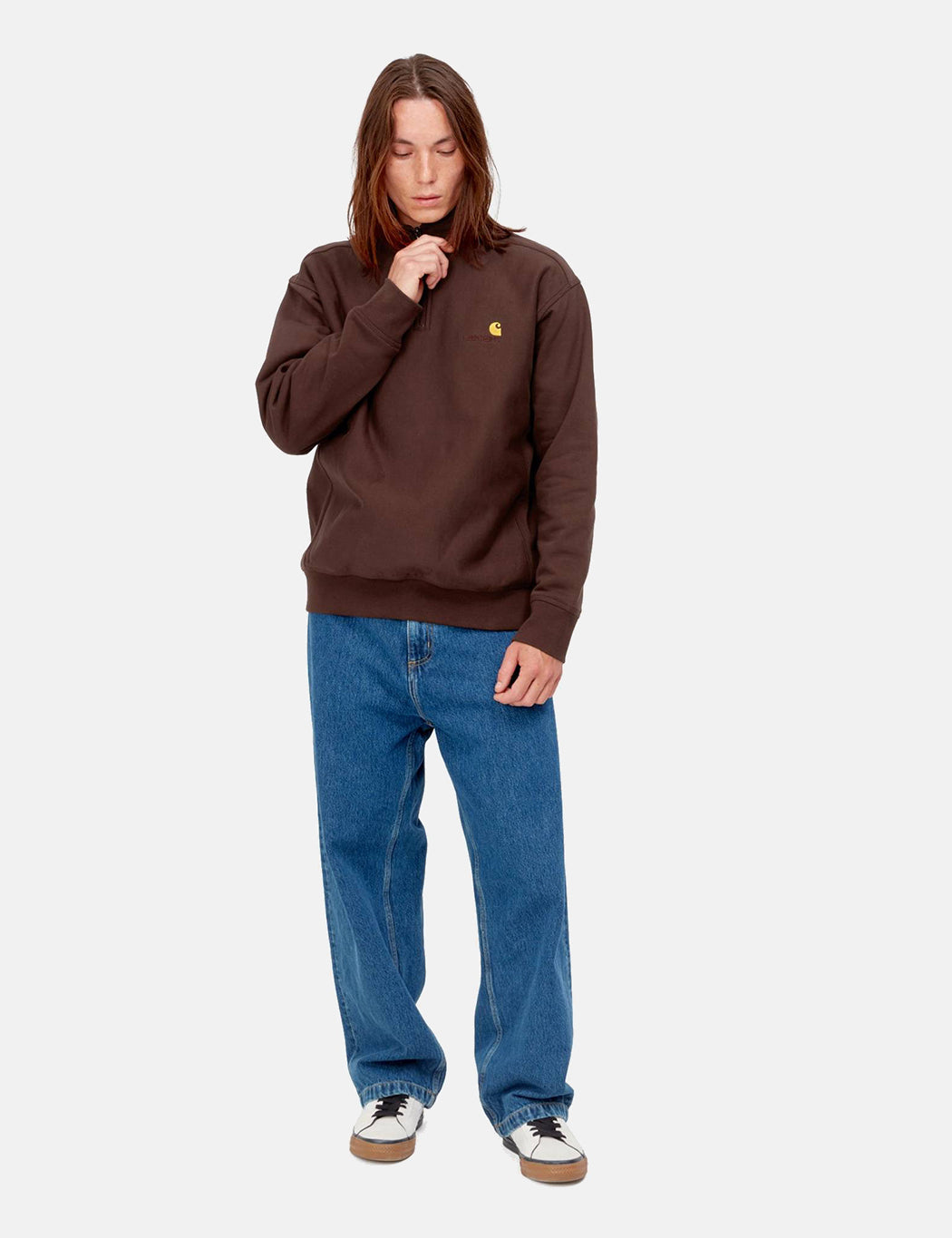 Sweat-shirt Demi-Zip American Script - Ale Brown