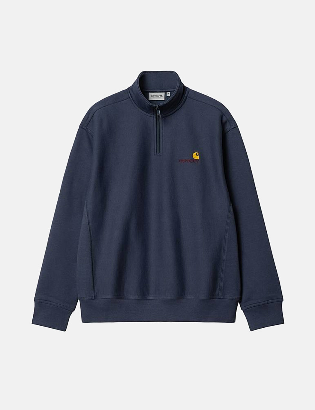 Sweat-shirt col zippé American Script - Bleu Enzian