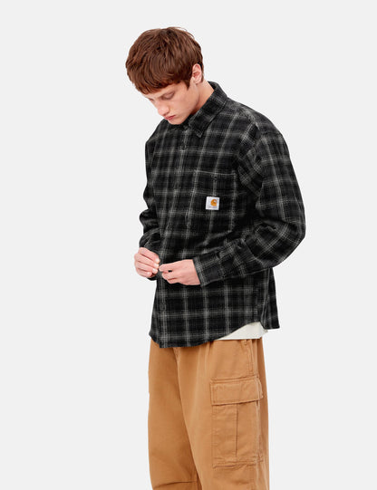Chemise en velours côtelé Flint (carreaux Wiley) - Gris Vulcan