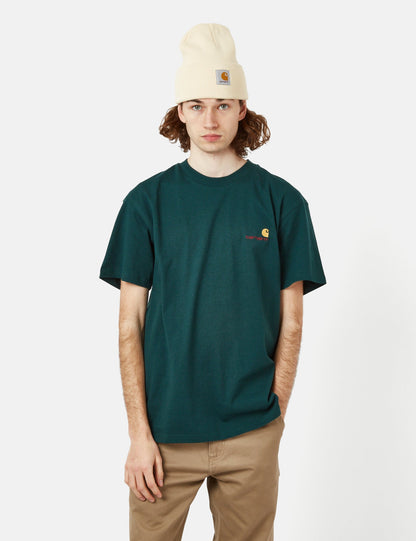 T-Shirt „American Script“ (Bio) – Botanic Green