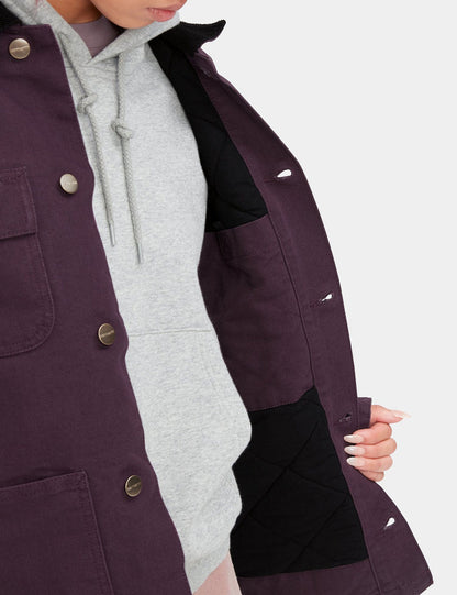 Damenmantel Irving - Dark Plum/Black