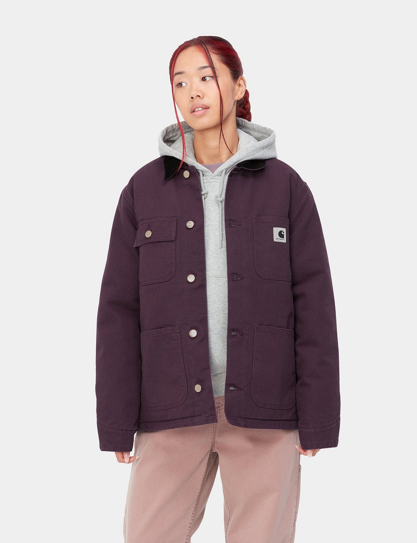 Damenmantel Irving - Dark Plum/Black