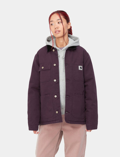 Damenmantel Irving - Dark Plum/Black