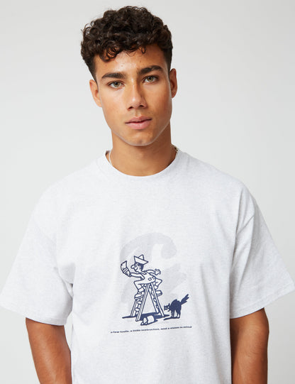Lucky Painter T-Shirt – Aschmelierter Grauton/Enzianblau