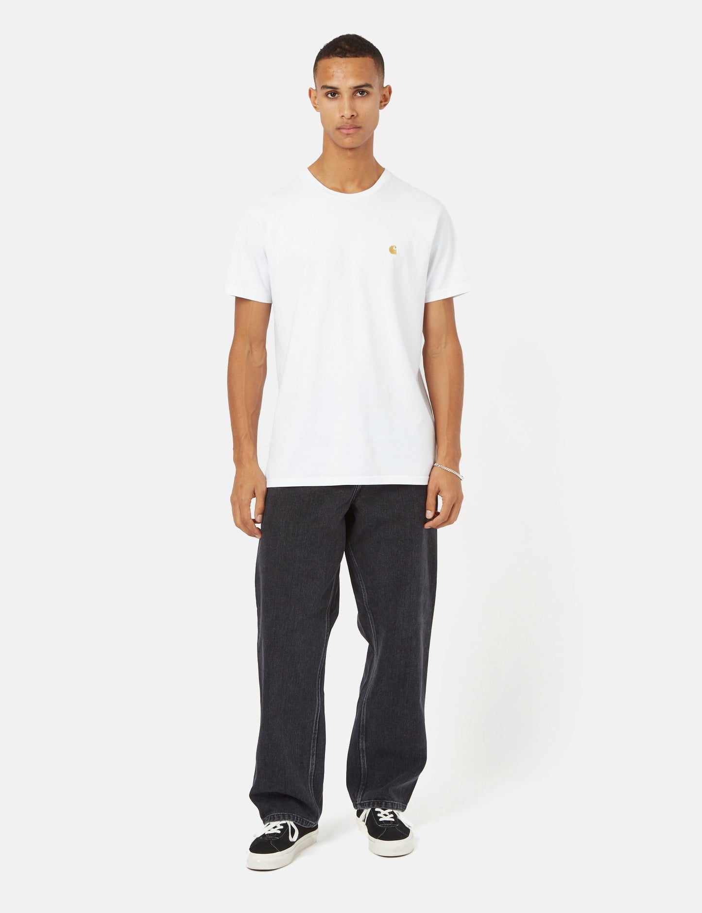Single Knee Denim Pant (Relaxed) – Schwarz