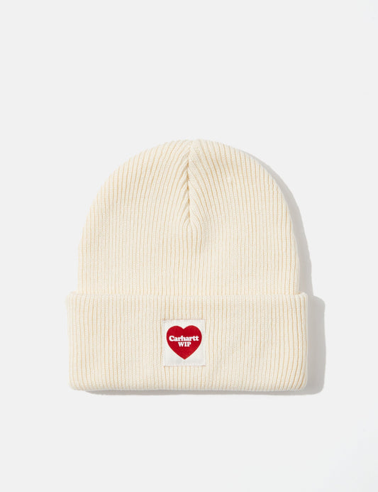 Herz-Beanie-Mütze – Natur