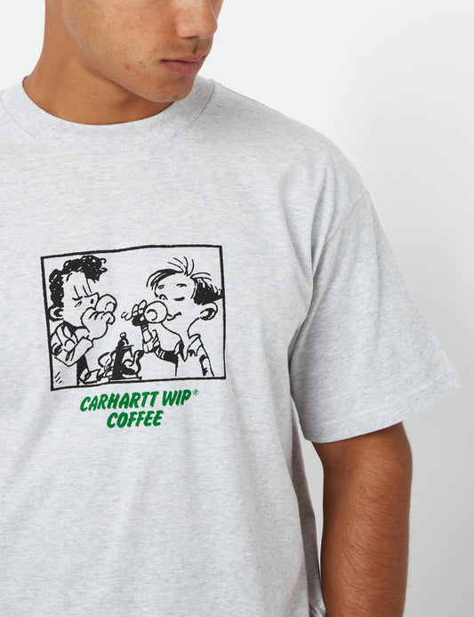 T-shirt Café (Bio) - Gris chiné cendré