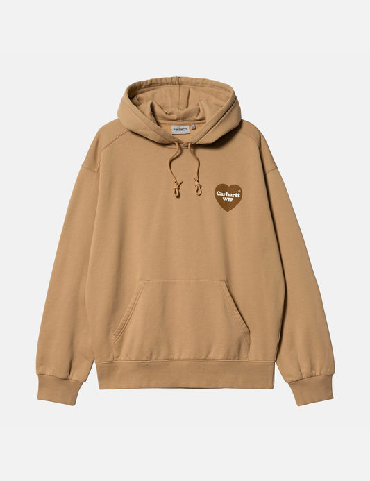 Sweat à capuche Heart Patch – Marron Hamilton Poussiéreux