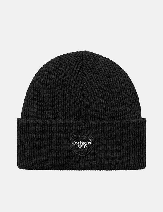 Herzbeanie-Mütze – Schwarz